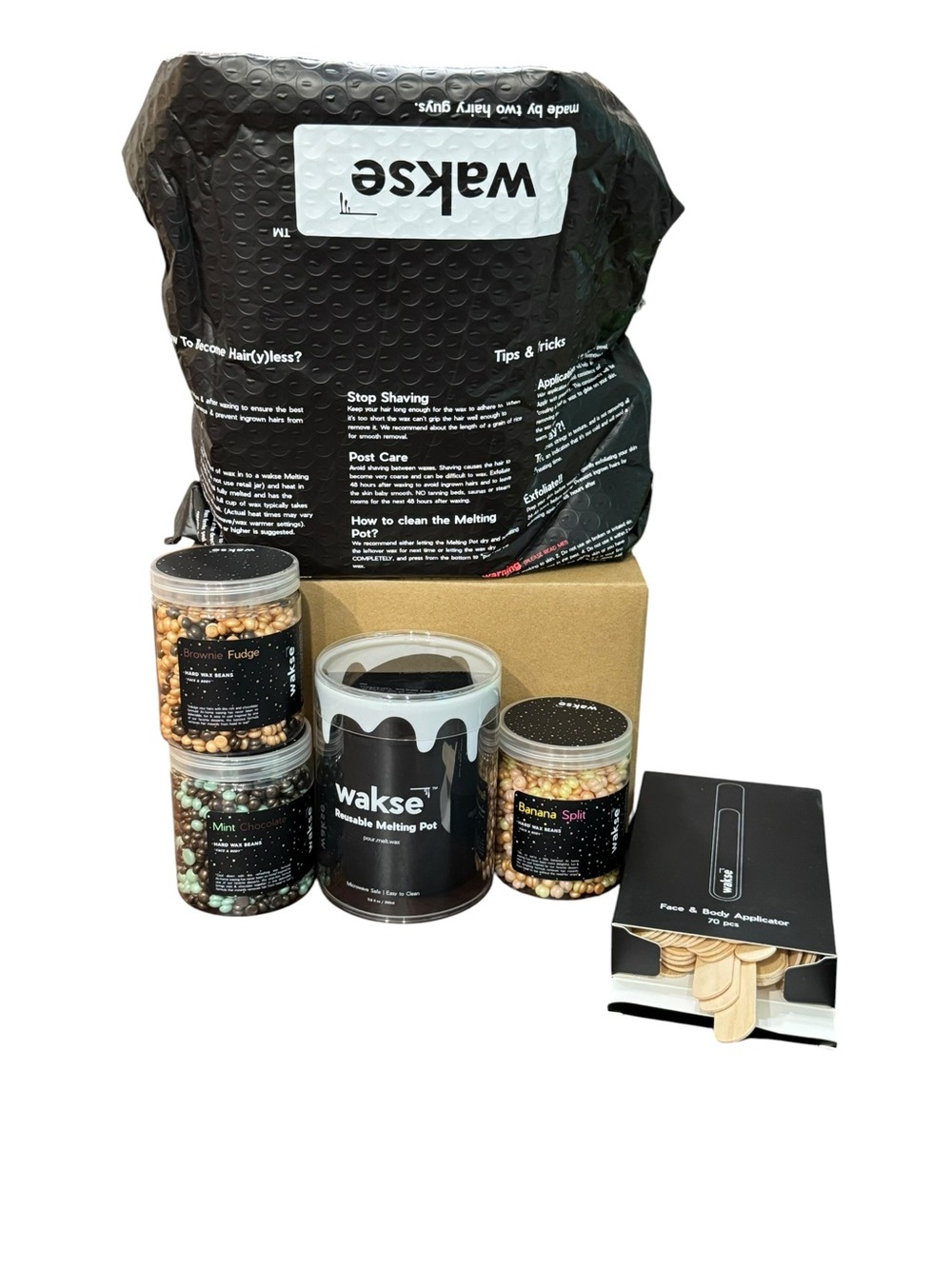 Wakse Professional Reusable Melting Pot Hair Removal Kit in Black